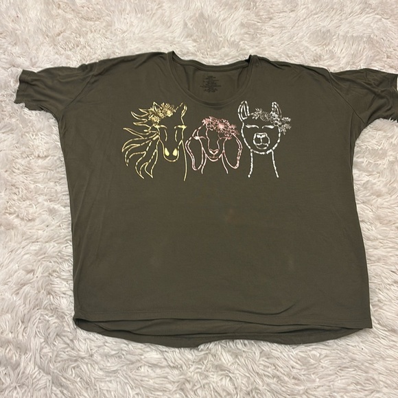 Hobby Lobby Horse, llama, goat dolman tee size L - Picture 1 of 4